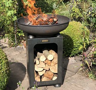 Fire Bowl with Log Store