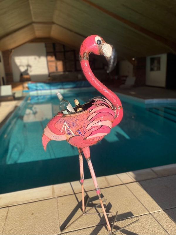 Florence The Flamingo Beverage Tub -Garden Furniture Centre-MidInstock,instock,MidRange,Ornaments,Accessories,Ranges,Animal Garden Ornaments,Think Outside Range,Metal Garden Ornaments,Novelty Drinks Coolers,Think Outside Range Ranges-{collection_title}