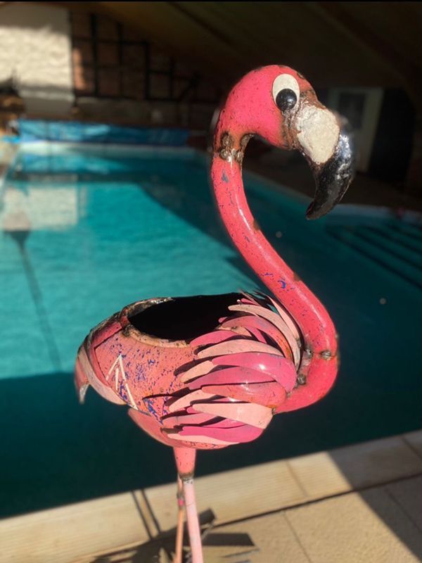 Florence The Flamingo Beverage Tub -Garden Furniture Centre-MidInstock,instock,MidRange,Ornaments,Accessories,Ranges,Animal Garden Ornaments,Think Outside Range,Metal Garden Ornaments,Novelty Drinks Coolers,Think Outside Range Ranges-{collection_title}