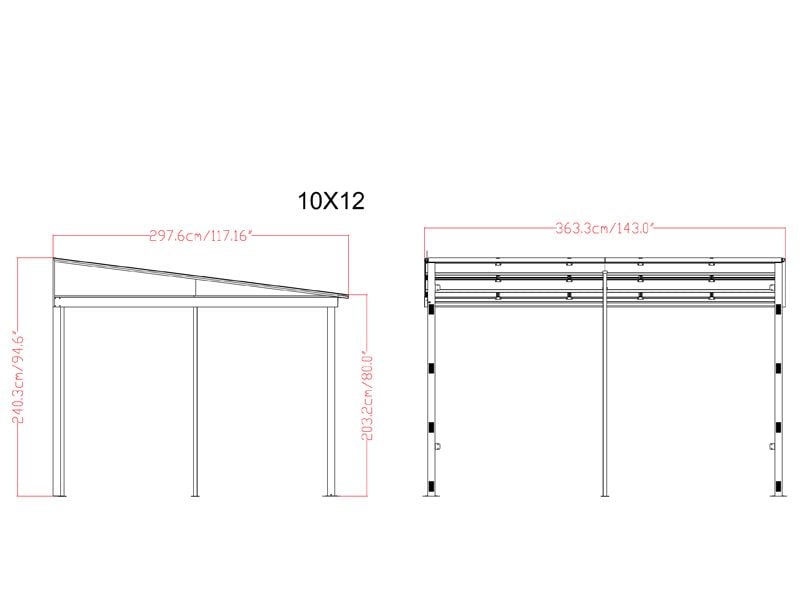 Four Seasons Wall Mounted Gazebo 3m x 3.65m | BLACK FRIDAY MONTH