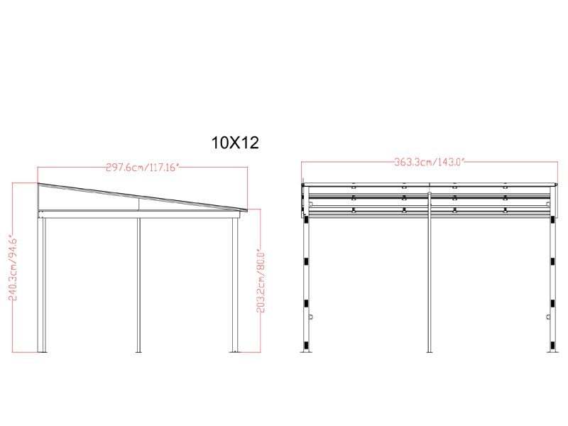 Four Seasons Wall Mounted Gazebo 3m x 3.65m | BLACK FRIDAY MONTH