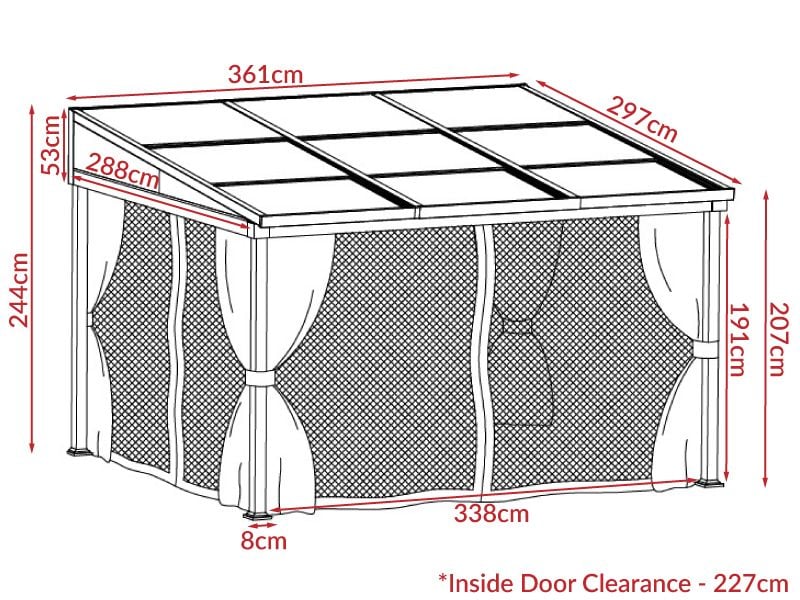Four Seasons Wall Mounted Gazebo 3m x 3.65m | BLACK FRIDAY MONTH