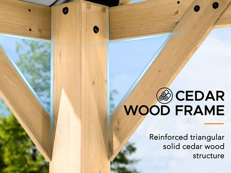 Cedar Hard Top Gazebo | 3.35M X 4M-Garden Furniture Centre-HighRange,Free Standing,Gazebos,Wooden Gazebos Gazebos,Wooden Gazebos-{collection_title}