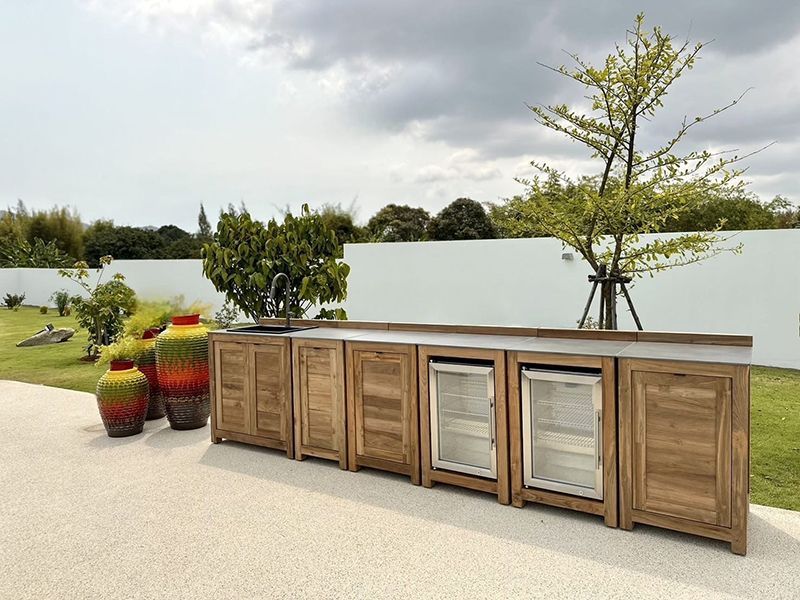Bari Kitchen Fridge Unit | Bari -Garden Furniture Centre-MidInstock,instock,MidRange,Reclaimed Furniture,Showroom exdis,Bari,Modular Furniture,Outdoor Furniture,Teak Garden Furniture,Outdoor Kitchens,The Bari Outdoor Kitchen Range,Teak,Outdoor Kitchen-{collection_title}