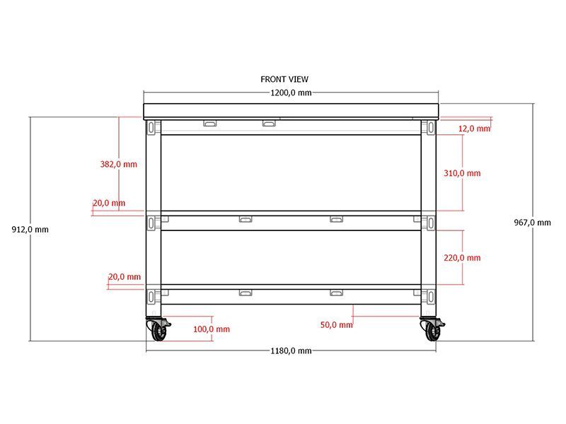 Bari Kitchen Big Green Egg Unit With Wheels | Bari | Pre-Order -Garden Furniture Centre-HighRange,Reclaimed Furniture,Bari,Modular Furniture,Outdoor Furniture,Teak Garden Furniture,Outdoor Kitchens,The Bari Outdoor Kitchen Range-{collection_title}