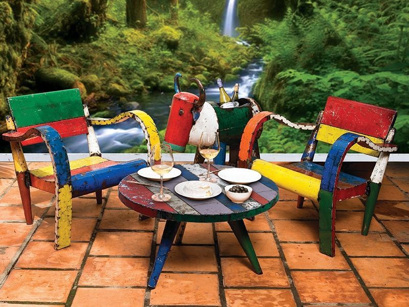 Coloured Low Lounger-Garden Furniture Centre-LowRange,Metal Furniture,Loungers & Daybeds,Upcycled Furniture,Ranges,Metal Garden Ornaments,Think Outside Range Ranges,Gifts,Loungers,Metal Loungers Loungers-{collection_title}