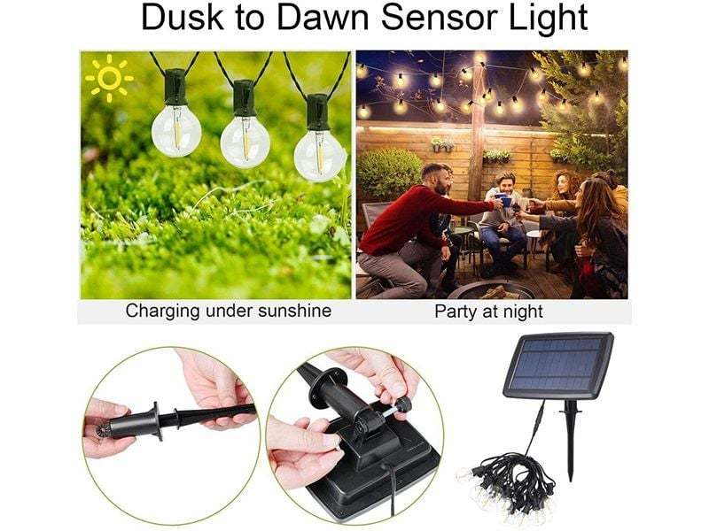 Solar LED Festoon String Lights