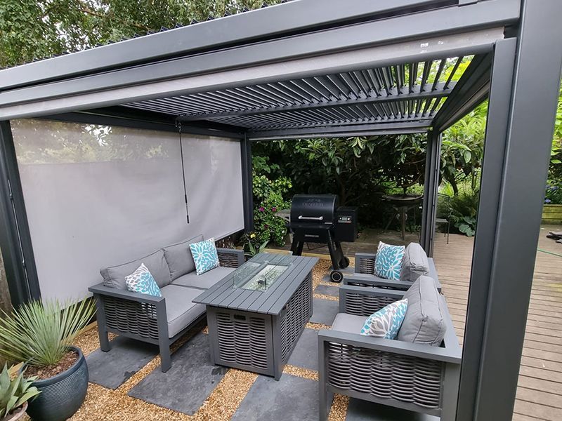 Galaxy Gazebo | 3 X 3.6M-Garden Furniture Centre-HighRange,Free Standing,Gazebos,The Galaxy Gazebo Range,Metal Gazebos,Galaxy Louvered Roof Gazebo Range,Galaxy Gazebo Range Ranges,Ranges,Galaxy Range Gazebos,Sale-{collection_title}