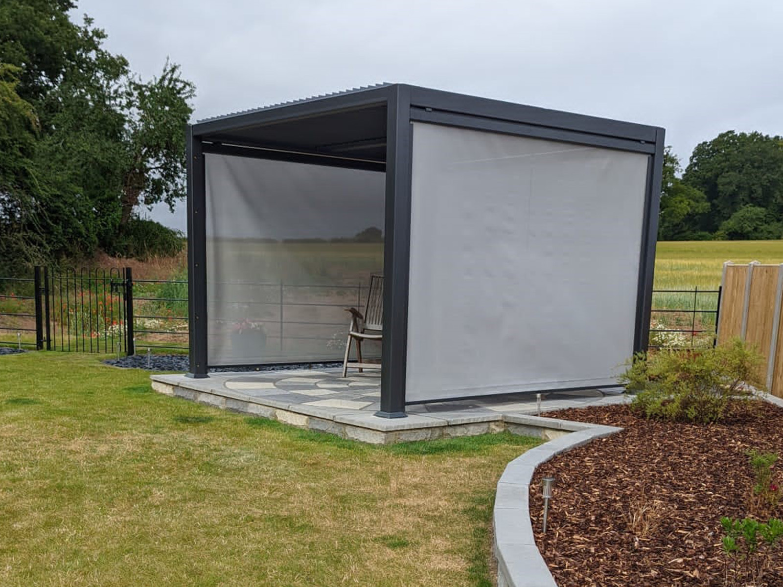 Galaxy Side Screen | 3m-Garden Furniture Centre-MidInstock,instock,MidRange,Galaxy Louvered Roof Gazebo Range,Gazebo Privacy Screens-{collection_title}