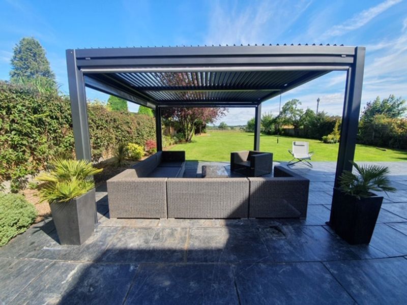 Galaxy Gazebo | 3 X 3.6M-Garden Furniture Centre-HighRange,Free Standing,Gazebos,The Galaxy Gazebo Range,Metal Gazebos,Galaxy Louvered Roof Gazebo Range,Galaxy Gazebo Range Ranges,Ranges,Galaxy Range Gazebos,Sale-{collection_title}