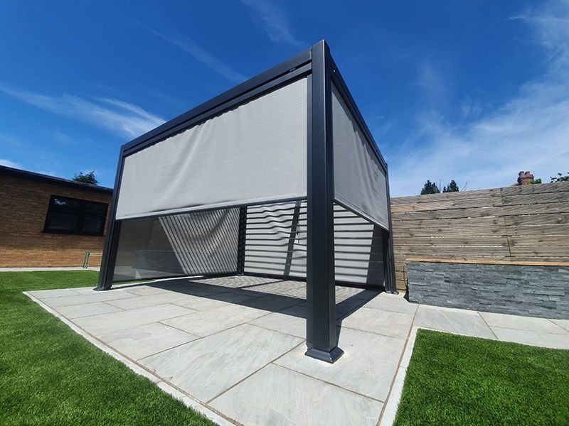 White Galaxy Screens Only-Garden Furniture Centre-MidRange,Gazebos,Galaxy Louvered Roof Gazebo Range,Accessories,Ranges,Galaxy Gazebo Range Ranges,Gazebo Privacy Screens-{collection_title}