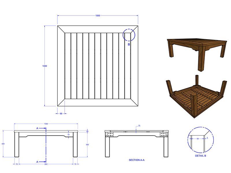 Paris Square Coffee Table | FSC® Certified