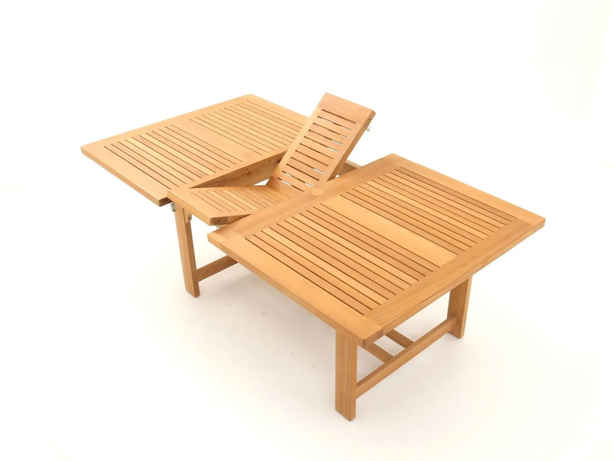 Chunky Rectangular Extending Teak Table | FSC® Certified