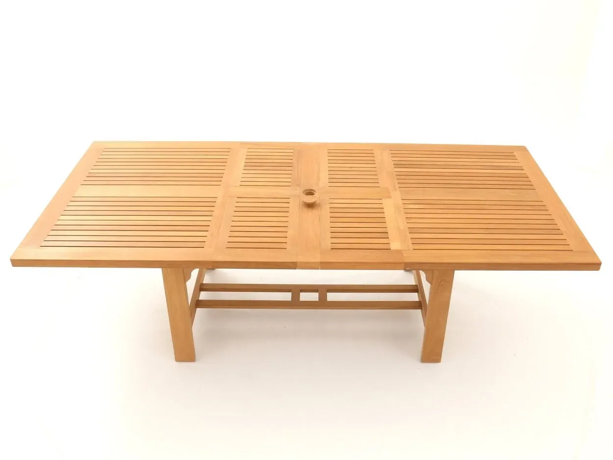Chunky Rectangular Extending Teak Table | FSC® Certified-Garden Furniture Centre-HighRange,Dining Table,Teak,Outdoor Furniture,Teak Garden Furniture,FSC®,Outdoor Dining,Tables,Teak Tables-{collection_title}