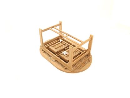 Chunky Oval Extending Teak Table | FSC® Certified