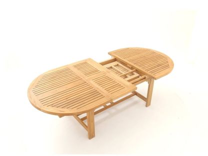 Chunky Oval Extending Teak Table | FSC® Certified