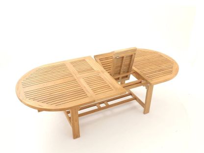 Chunky Oval Extending Teak Table | FSC® Certified