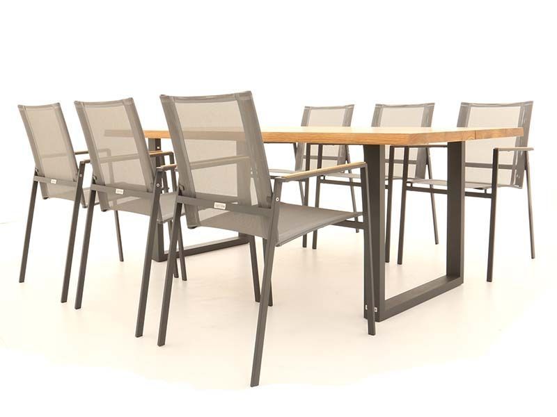 Edge Marbella 6 Chair Dining Set | FSC® Certified -Garden Furniture Centre-HighRange,Metal,Tables,Dining Set,Outdoor Furniture,Teak Garden Furniture,Metal Furniture,FSC®,Outdoor Dining-{collection_title}