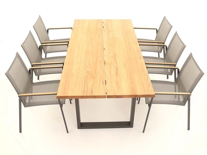 Edge Marbella 6 Chair Dining Set | FSC® Certified -Garden Furniture Centre-HighRange,Metal,Tables,Dining Set,Outdoor Furniture,Teak Garden Furniture,Metal Furniture,FSC®,Outdoor Dining-{collection_title}