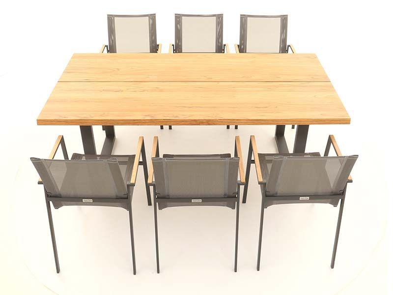 Edge Teak 8 Chair Set | FSC® Certified-Garden Furniture Centre-HighRange,Metal,Tables,Dining Set,Teak Garden Furniture,Metal Furniture,Outdoor Dining,Outdoor Furniture,FSC®-{collection_title}