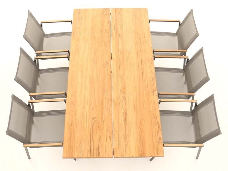 Edge Marbella 6 Chair Dining Set | FSC® Certified -Garden Furniture Centre-HighRange,Metal,Tables,Dining Set,Outdoor Furniture,Teak Garden Furniture,Metal Furniture,FSC®,Outdoor Dining-{collection_title}