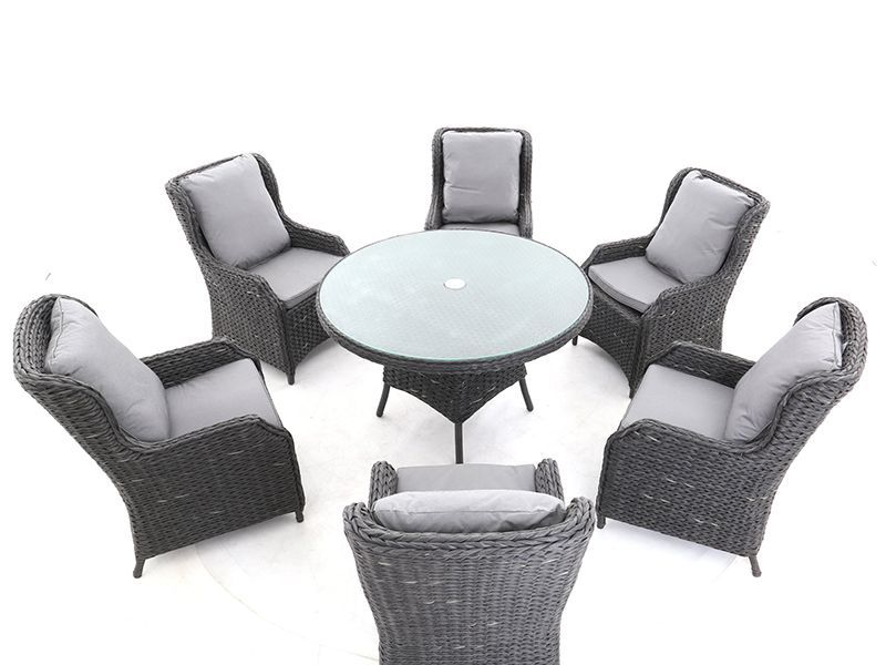Midnight Montana Round Dining Armchair Set-Garden Furniture Centre-HighRange,Tables,Dining Set,Rattan,Rattan Furniture,Outdoor Dining,Montana Range-{collection_title}