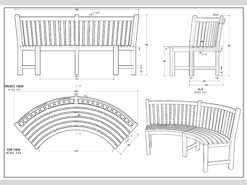 Contour Curved Bench 
