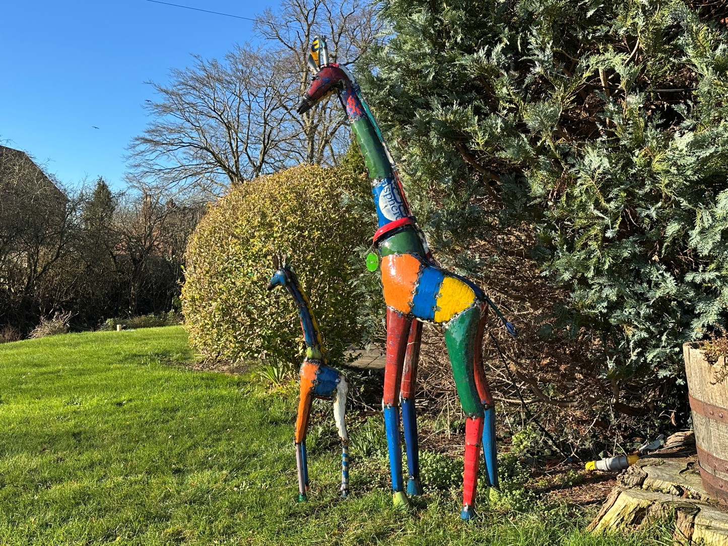 Giraffe Mother & Daughter Set -Garden Furniture Centre-Ornaments Accessories,Ornaments,Metal Garden Ornaments,Animal Garden Ornaments,Think Outside Range,Think Outside Range Ranges,Accessories-{collection_title}