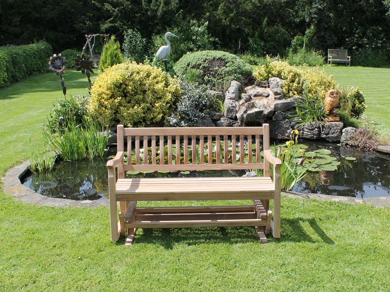 Teak Glider Bench 1.3m-Garden Furniture Centre-MidInstock,instock,MidRange,Teak,Benches,Outdoor Furniture,Teak Benches Benches,Swing Seats & Lounge Chairs,Teak Benches,Memorial Benches-{collection_title}