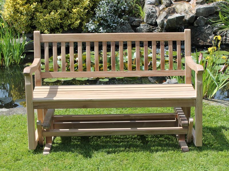 Teak Glider Bench 1.3m-Garden Furniture Centre-MidInstock,instock,MidRange,Teak,Benches,Outdoor Furniture,Teak Benches Benches,Swing Seats & Lounge Chairs,Teak Benches,Memorial Benches-{collection_title}