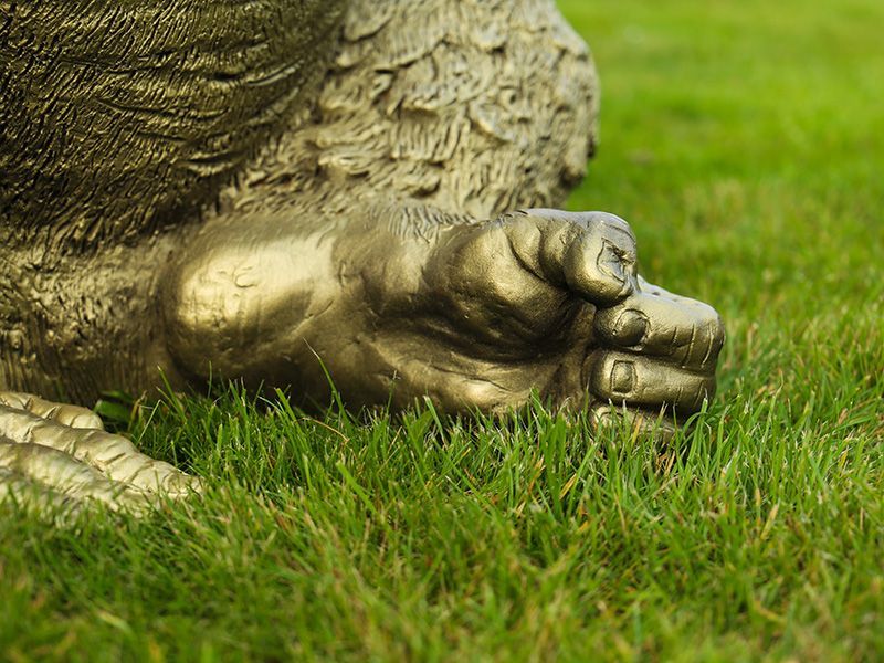 Gorilla Ornament | Gold-Garden Furniture Centre-MidInstock,instock,MidRange,Ornaments,Animal Garden Ornaments,Black Friday Month-{collection_title}