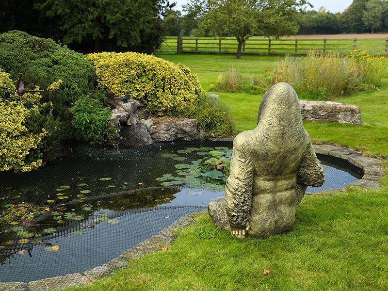 Gorilla Ornament | Gold-Garden Furniture Centre-MidInstock,instock,MidRange,Ornaments,Animal Garden Ornaments,Black Friday Month-{collection_title}