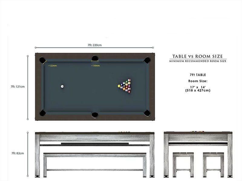 Outdoor Games Diner Table - Brown & Black 