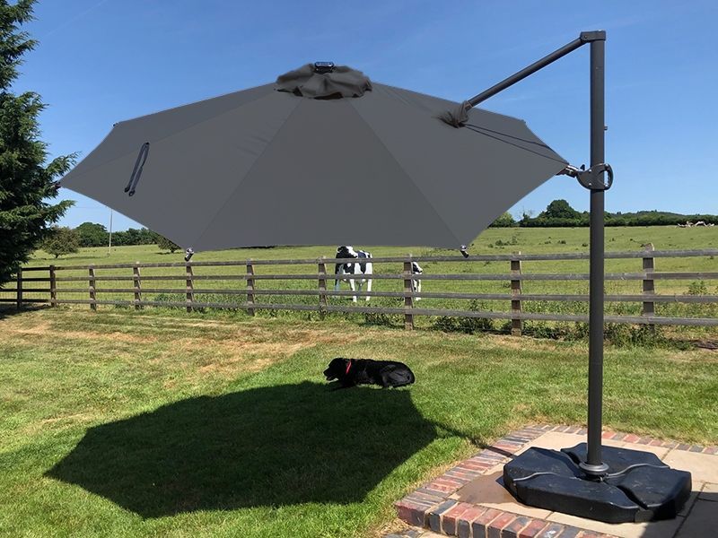 Saturn LED Parasol 3M Diameter-Garden Furniture Centre-48Hour Dispatch,LowRange,Round,Parasols,LED Furniture,Cantilever Parasols Parasols,LED Parasols-{collection_title}