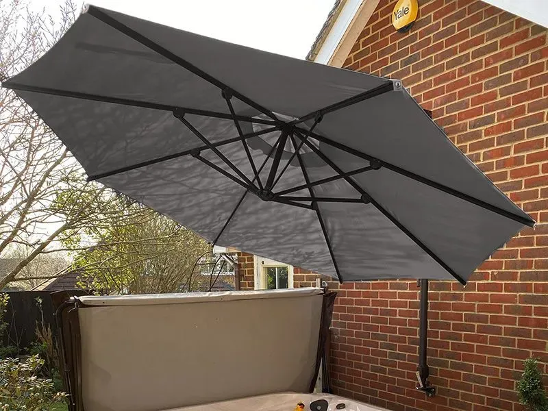 Turino Wall Parasol Canopy | Grey and Beige -Garden Furniture Centre-LowRange,Under 100,Round,Parasols,Wall Mounted Parasols Parasols,Parasol Canopies & Covers,48Hour Dispatch-{collection_title}