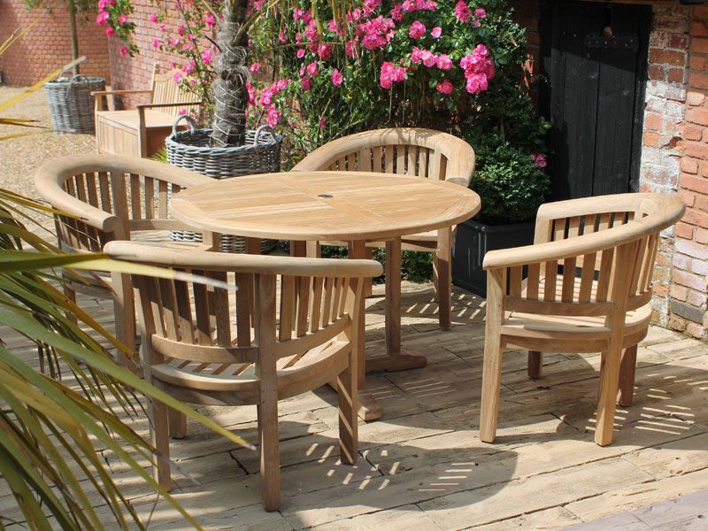 Half Moon Dining Set-Garden Furniture Centre-HighRange,Tables,Dining Set,Teak,Teak Garden Furniture,Half Moon Bench Range,Outdoor Dining-{collection_title}