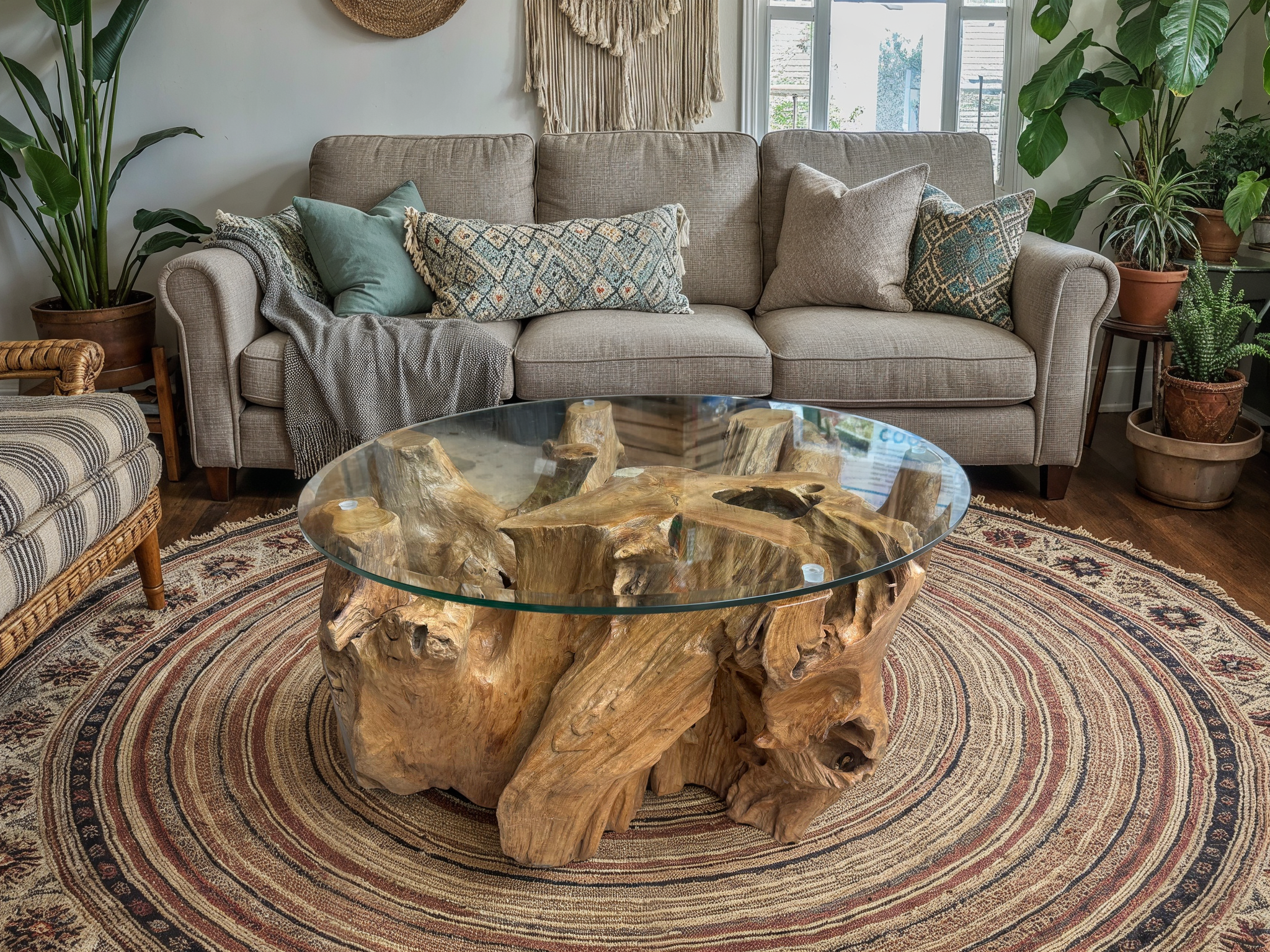 Naga Round Coffee Table-Garden Furniture Centre-Root,MidInstock,instock,MidRange,Coffee Table,Conservatory,Reclaimed Furniture,Indoor Accessories,Teak,Tables,Teak Tables-{collection_title}