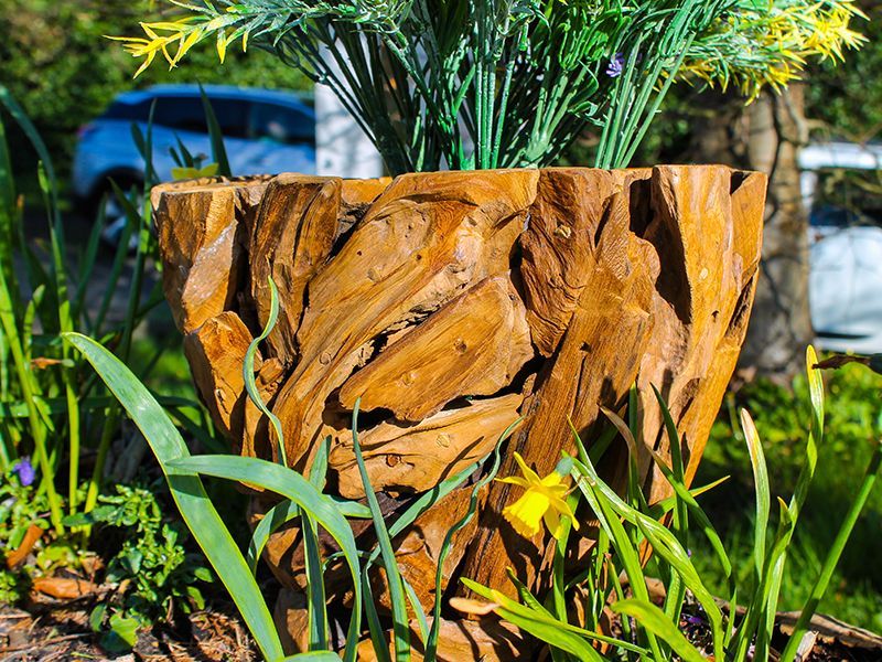 Ikal Small Planter-Garden Furniture Centre-Root,LowRange,Under 100,Garden Planters,Ornaments,Reclaimed Furniture,Accessories,Wooden Garden Ornaments,Garden Plants,48Hour Dispatch-{collection_title}