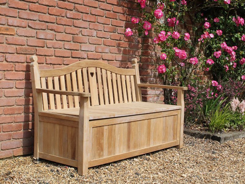 Heart Storage Bench-Garden Furniture Centre-MidRange,Benches,Accessories,Outdoor Furniture,Outdoor Storage,Teak Benches Benches-{collection_title}