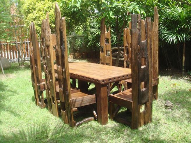 Reclaimed Teak 10 High Chair Set