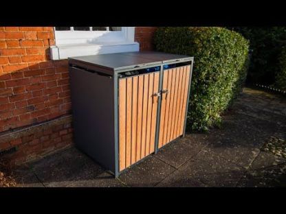 Anthracite Galvanized Steel Wheelie Bin Cover | Double