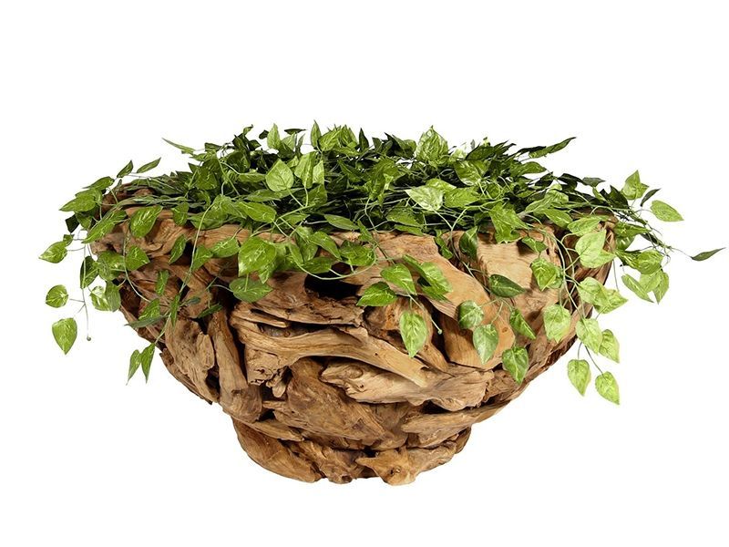 Ikal Low Planter -Garden Furniture Centre-Root,LowRange,Ornaments,Reclaimed Furniture,Wooden Garden Ornaments,Garden Planters,Ornaments Accessories,Accessories-{collection_title}