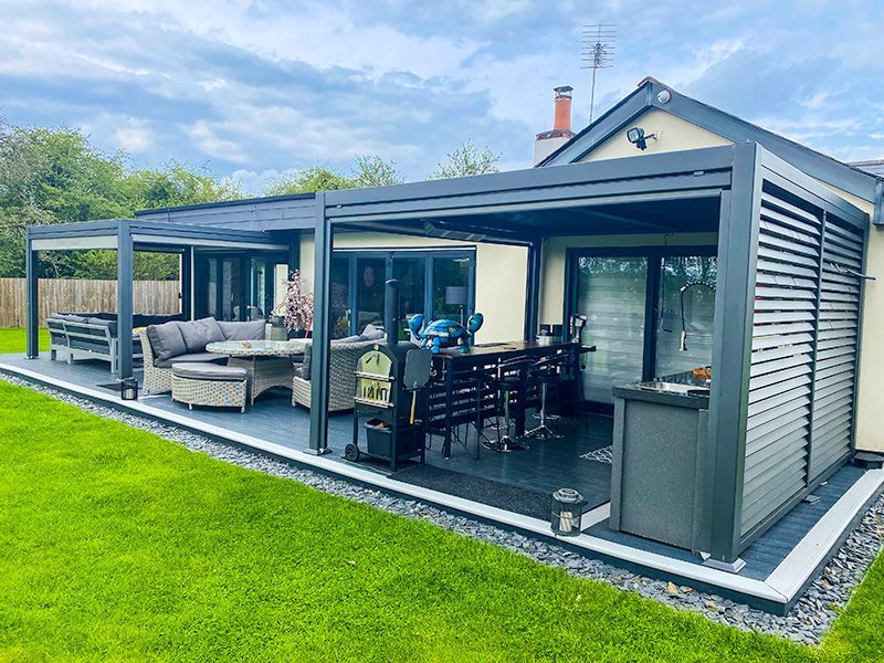 Galaxy Gazebo | 3 X 3.6M-Garden Furniture Centre-HighRange,Free Standing,Gazebos,The Galaxy Gazebo Range,Metal Gazebos,Galaxy Louvered Roof Gazebo Range,Galaxy Gazebo Range Ranges,Ranges,Galaxy Range Gazebos,Sale-{collection_title}