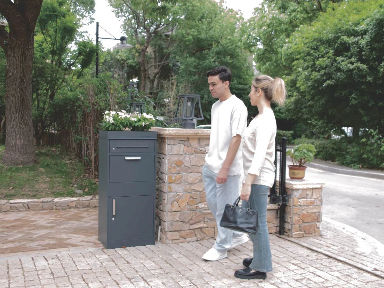 Anthracite Parcel And Letter Box | November Offers-Garden Furniture Centre-Parcel Box,LowRange,Accessories,Outdoor Storage,Storage Accessories,Wheelie Bin Storage,Wheelie Bin Covers,Monthly Offers-{collection_title}