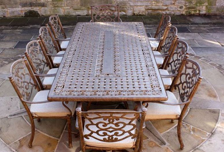 Casino 10 Chair Rectangular Set -Garden Furniture Centre-HighRange,Tables,Dining Set,Metal,Outdoor Furniture,Metal Furniture,Casino & Leaf Range,Outdoor Dining-{collection_title}