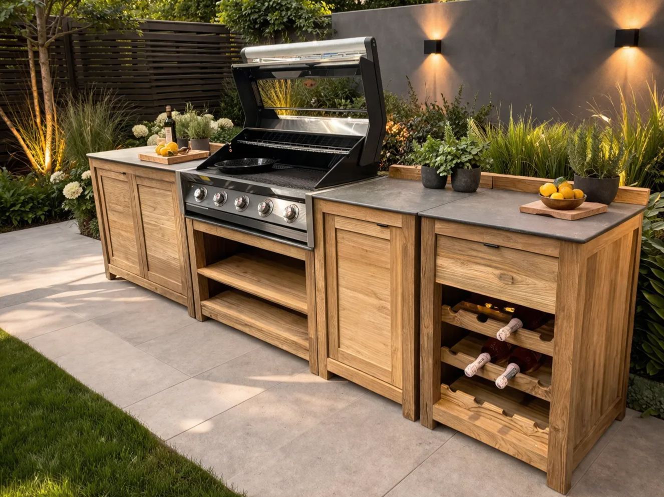Bari Teak Outdoor Kitchen Set 5