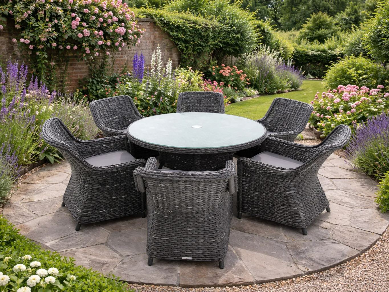 Montana Round 6 Chair Dining Set