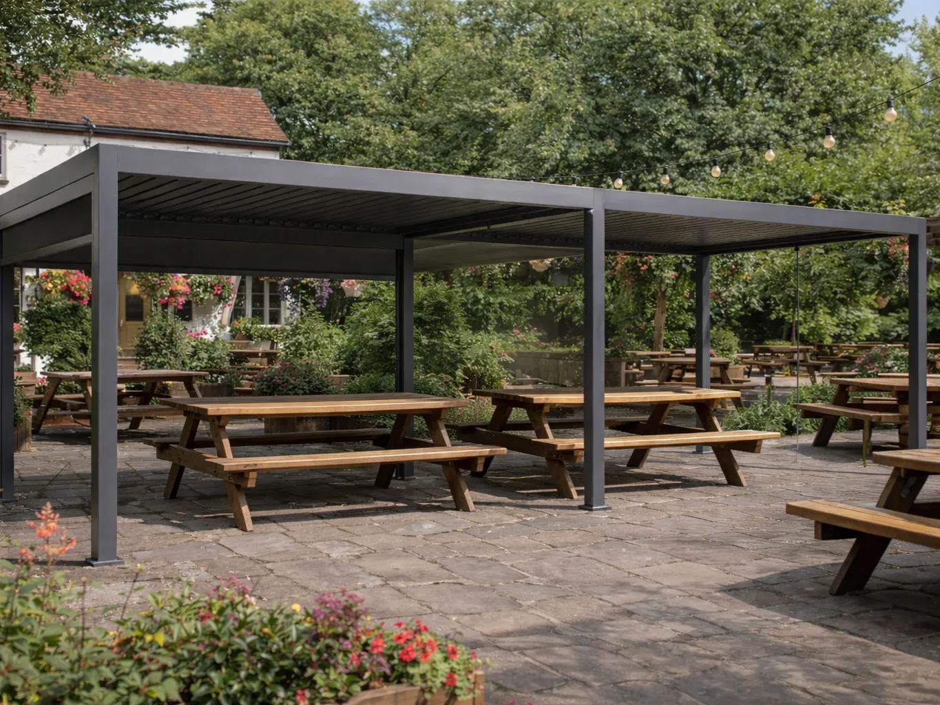 Neptune 4 x 3m LED Retractable Roof Gazebo 
