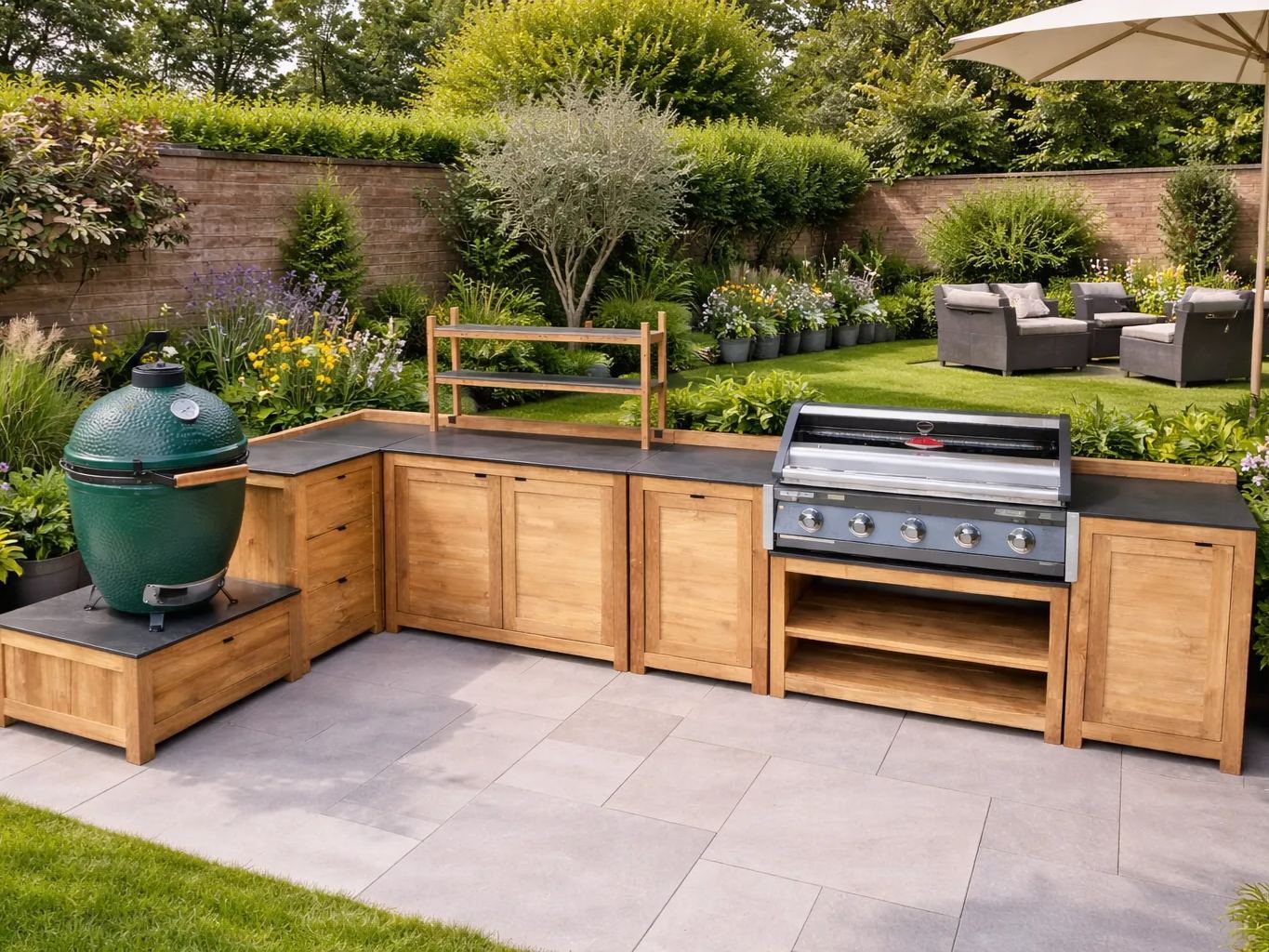 Bari Teak Outdoor Kitchen Set 6