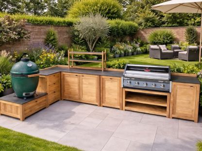 Bari Teak Outdoor Kitchen Set 6